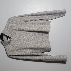 Zara marled grey turtleneck long sleeve crop top sweater.